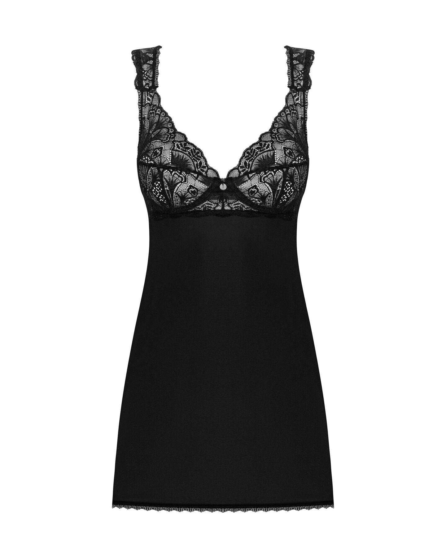 Obsessive (Польща) Сорочка бебі-дол з мереживом на грудях Obsessive Donna Dream babydoll XL/2XL Black, стрінги