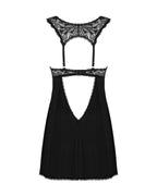 Сорочка бебі-дол з мереживом на грудях Obsessive Donna Dream babydoll XL/2XL Black, стрінги