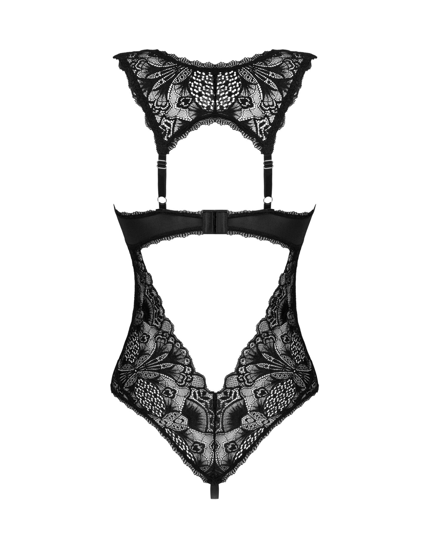Obsessive (Польща) Мереживне боді Obsessive Donna Dream crotchless teddy XL/2XL Black, відкритий доступ