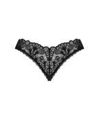 Мереживні стрінги Obsessive Donna Dream crotchless thong XS/S Black, відкритий д