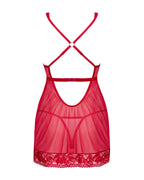 Прозора сорочка бебі-дол Obsessive Lacelove babydoll & thong, мереживо, стрінги