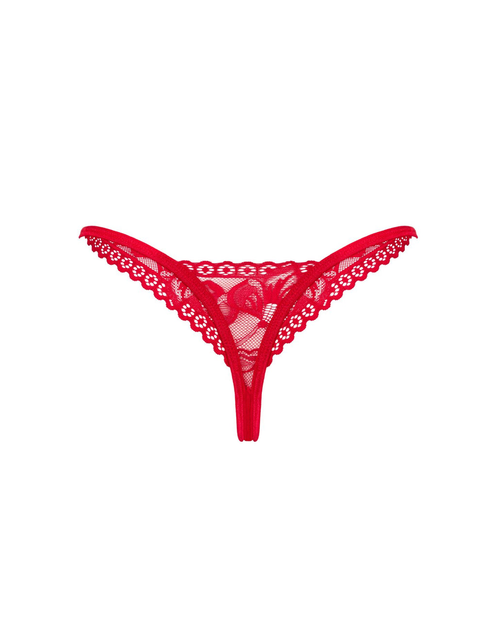 Obsessive (Польща) Мереживні стрінги Obsessive Lacelove thong XL/2XL Red, низька посадка