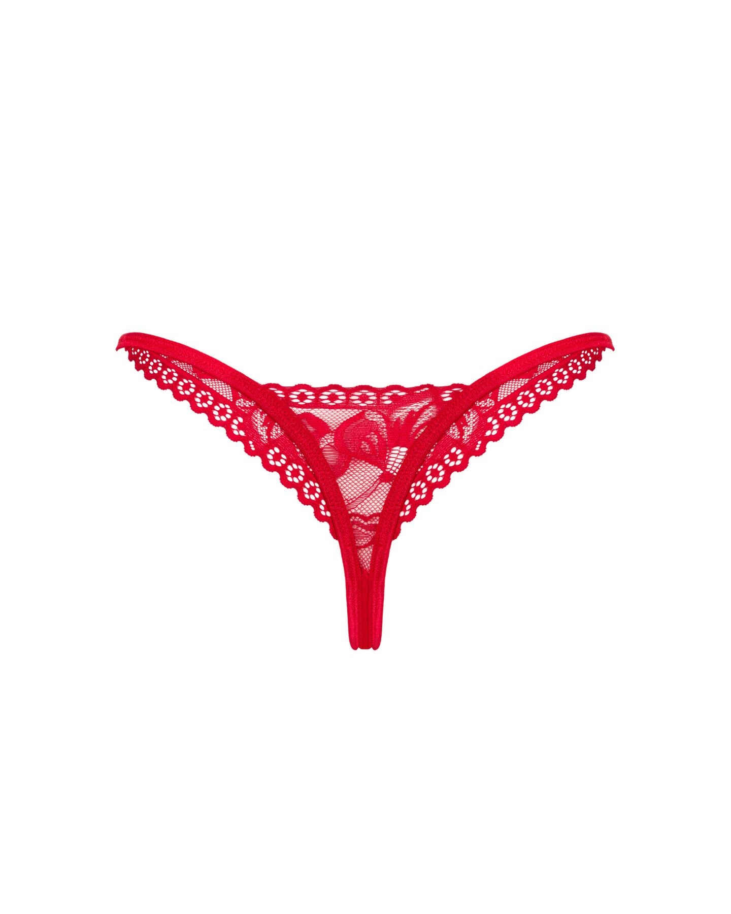 Obsessive (Польща) Мереживні стрінги Obsessive Lacelove thong XL/2XL Red, низька посадка