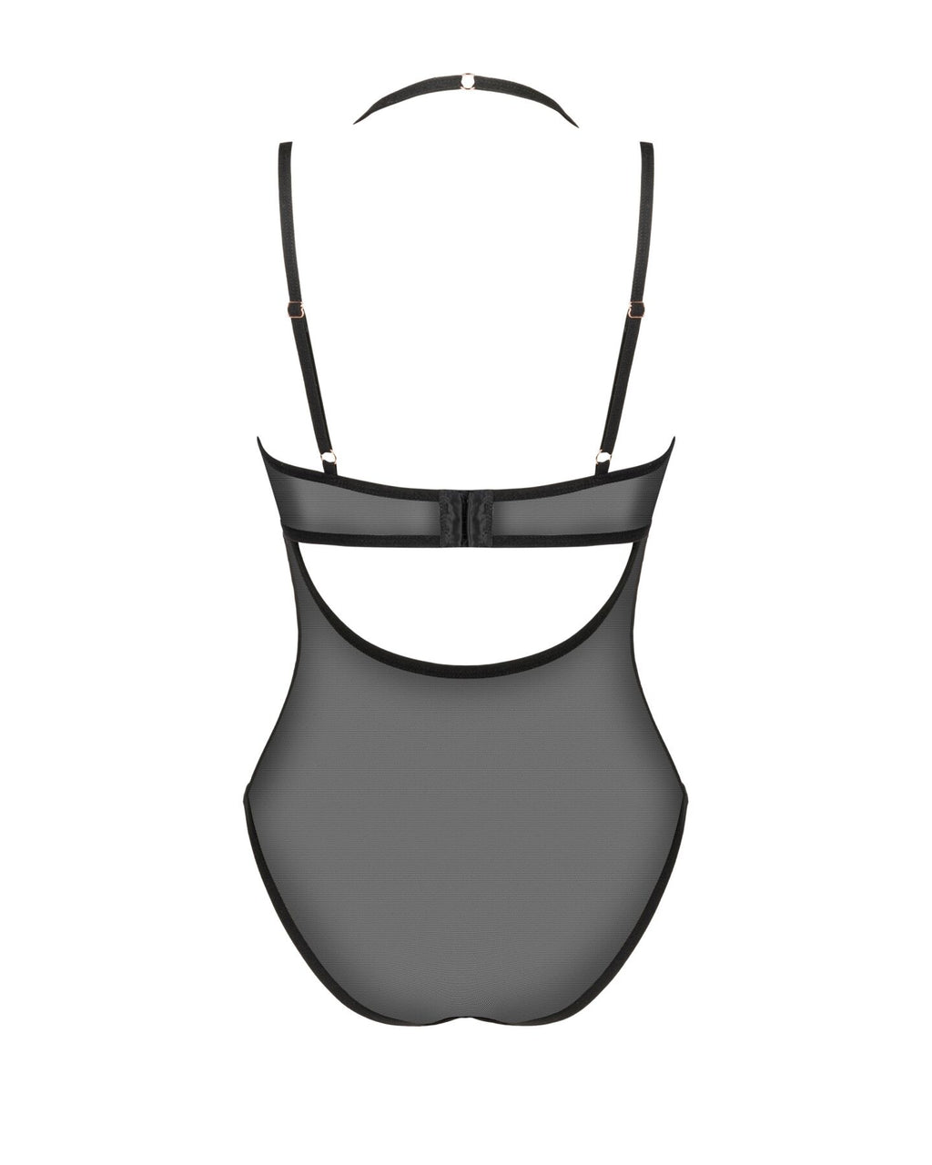 Obsessive (Польща) Прозоре боді Obsessive Selinne teddy XS/S Black, дрібна сітка, подвійні бретелі
