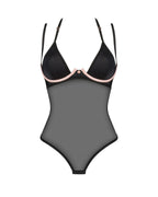 Прозоре боді Obsessive Selinne teddy M/L Black, дрібна сітка, подвійні бретелі