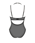 Прозоре боді Obsessive Selinne teddy M/L Black, дрібна сітка, подвійні бретелі