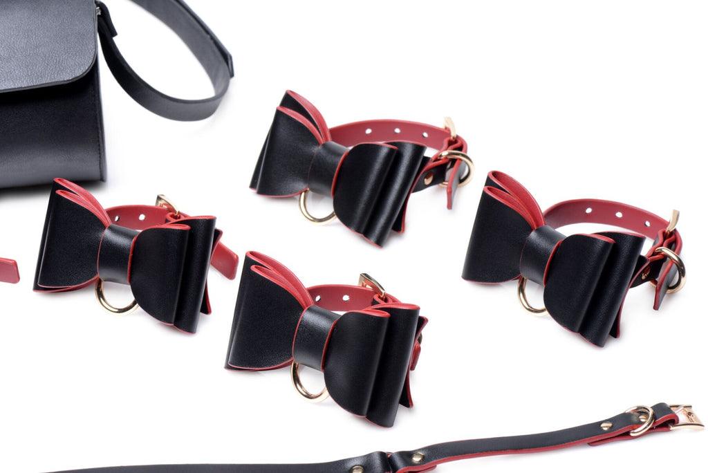 Master Series (США) Набір БДСМ з дорожньою сумкою Master Series: Bow — Luxury BDSM Set With Travel Bag, 11 предметів