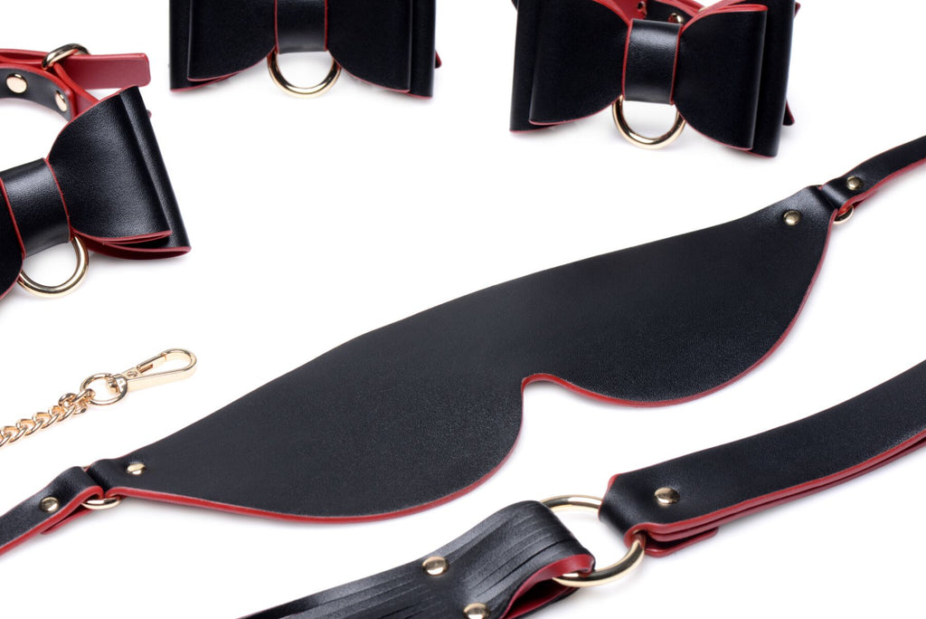 Master Series (США) Набір БДСМ з дорожньою сумкою Master Series: Bow — Luxury BDSM Set With Travel Bag, 11 предметів