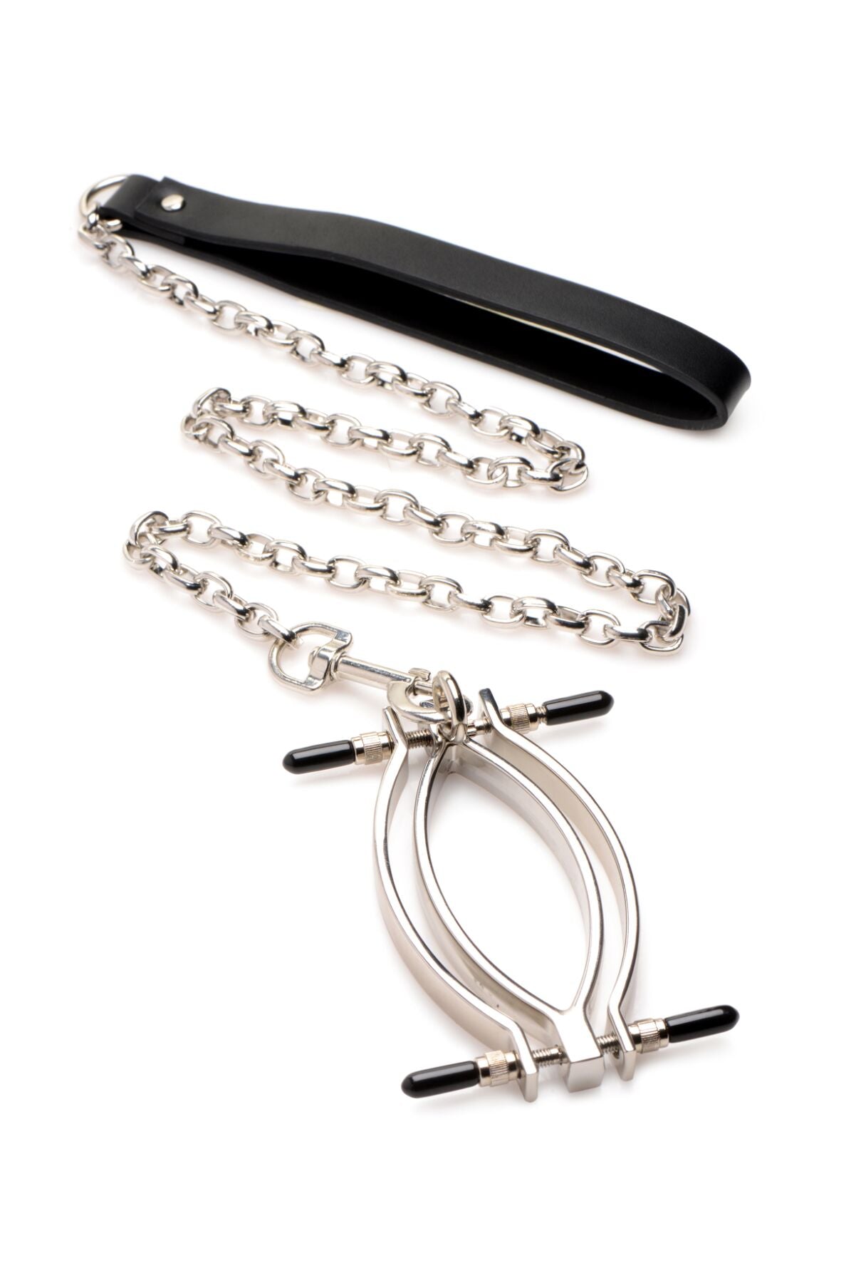 Master Series (США) Затискач для статевих губ Master Series: Pussy Tugger Adjustable Vagina Clamp with Chain