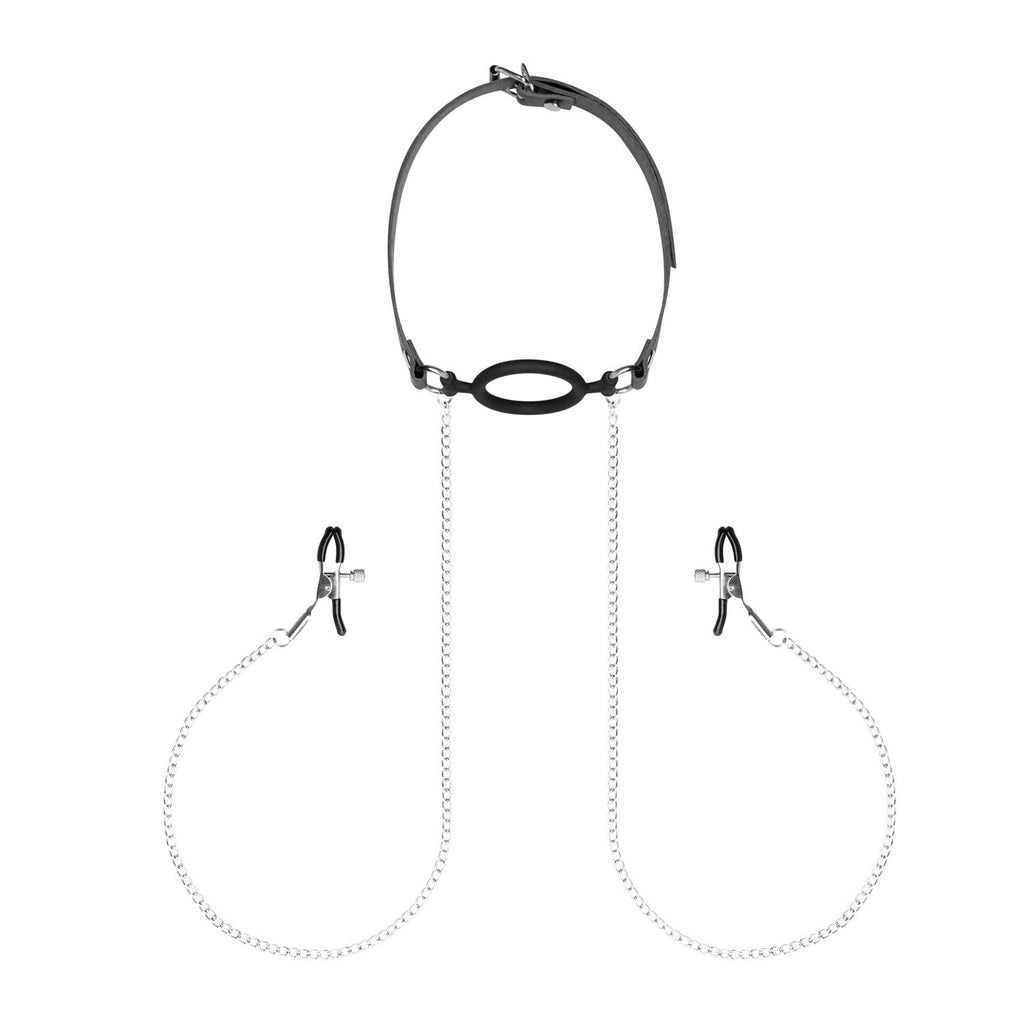 Bedroom Fantasies (Нідерланди) Затискачі з кляпом для сосків  Bedroom Fantasies: Nipple Clamps & Silicone Gag Ring