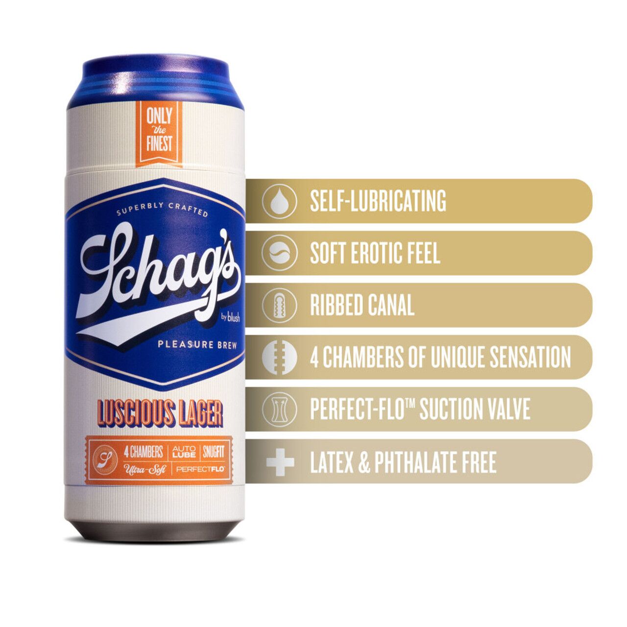 Blush (США) Мастурбатор – банка пива Blush Schag's Luscious Lager Masturbator Frosted, самозмащуваний, вакуум