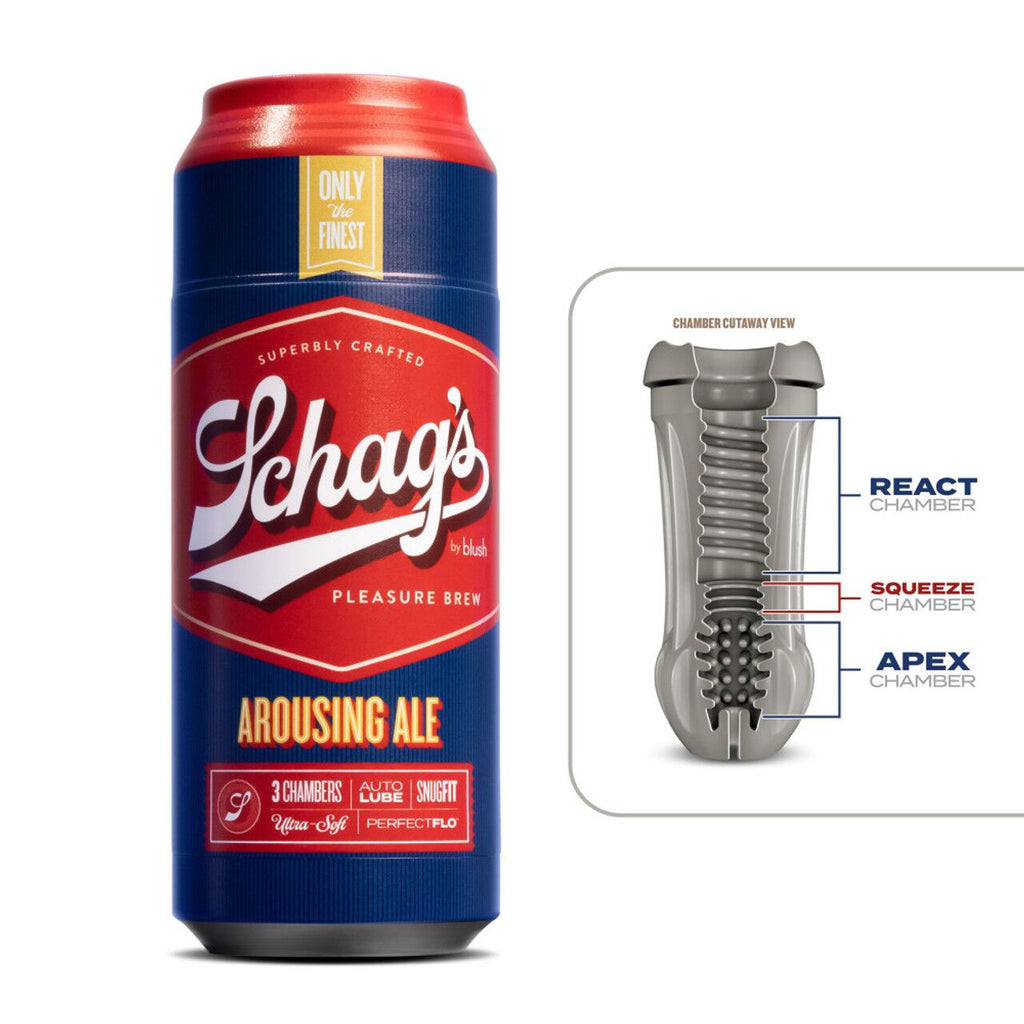 Blush (США) Мастурбатор – банка пива Blush Schag's Arousing Ale Masturbator – Frosted, самозмащуваний, вакуум