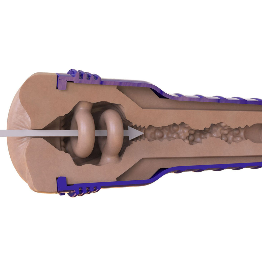 Fleshlight (США) Мастурбатор-попка Fleshlight Boost Blast Female Light Medium Flesh, плаваючі кільця Turbo Tech