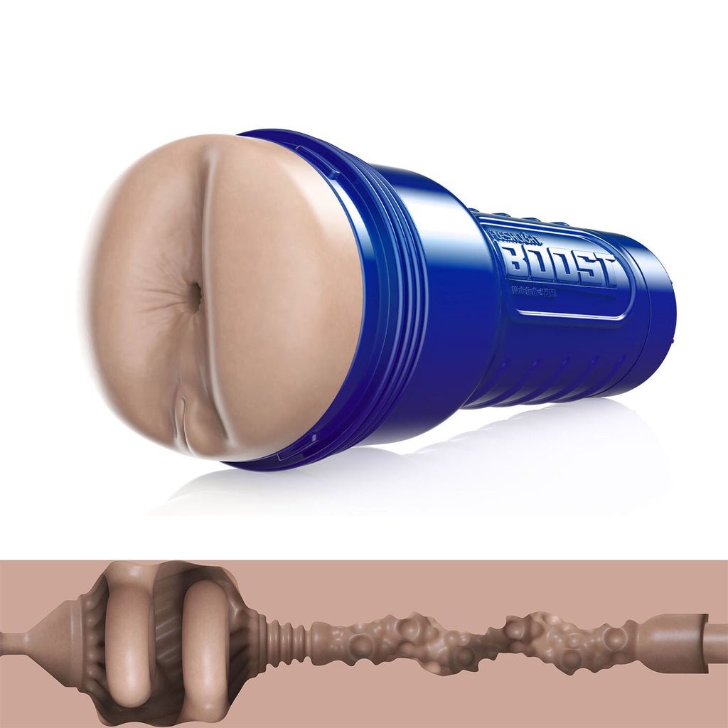 Fleshlight (США) Мастурбатор-попка Fleshlight Boost Blast Female Light Medium Flesh, плаваючі кільця Turbo Tech