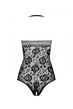 Бодістокінг з імітацією корсетної шнурівки Passion BS094 One Size, white, квітко