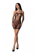 Passion (Польща) Ажурна мінісукня на тонких бретелях Passion BS096 One Size, black, плетіння на грудях