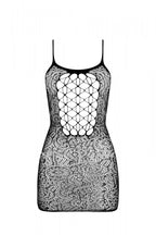 Ажурна мінісукня на тонких бретелях Passion BS096 One Size, red, плетіння на гру