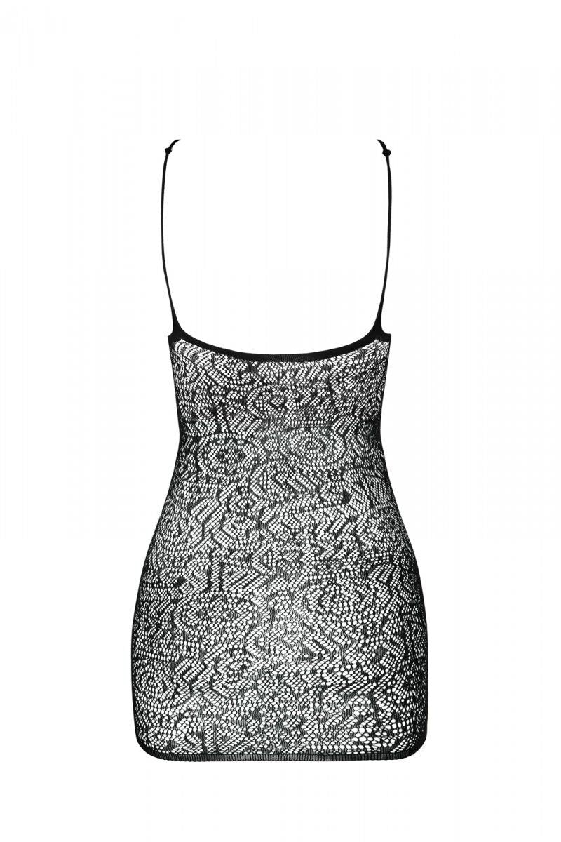 Ажурна мінісукня на тонких бретелях Passion BS096 One Size, red, плетіння на гру