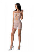Passion (Польща) Ажурна мінісукня на тонких бретелях Passion BS096 One Size, white, плетіння на грудях