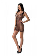Passion (Польща) Мінісукня з вертикальним візерунком Passion BS097 One Size, black, плетіння з боків