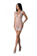 Passion (Польща) Мінісукня з вертикальним візерунком Passion BS097 One Size, white, плетіння з боків