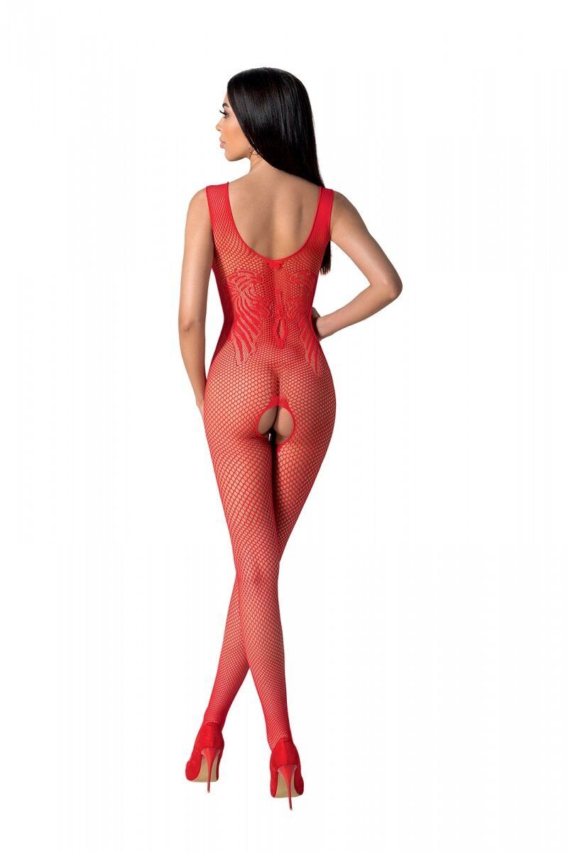Passion (Польща) Бодістокінг з крилами Passion BS098 One Size, red, середня сітка, відкритий доступ