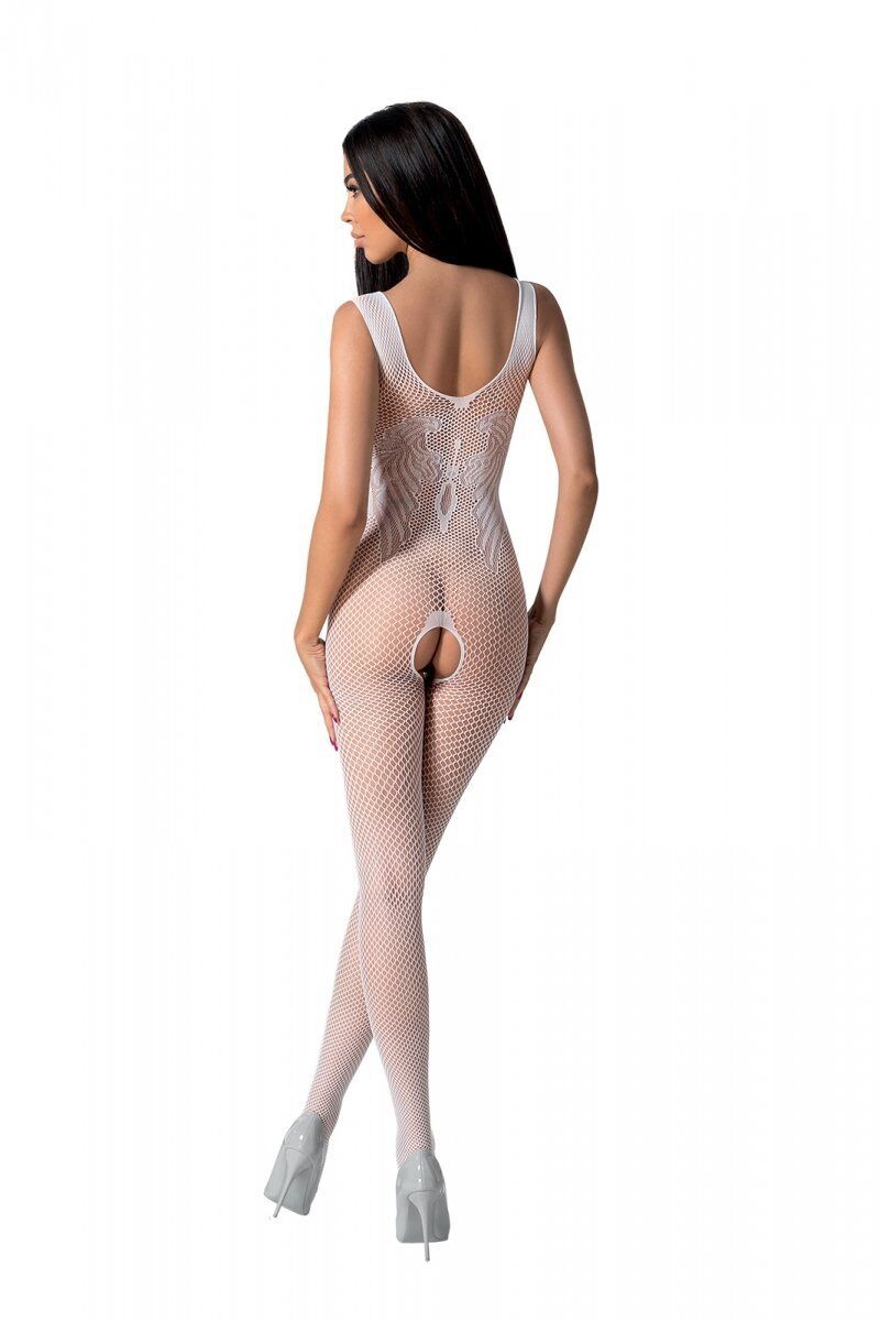 Passion (Польща) Бодістокінг з крилами Passion BS098 One Size, white, середня сітка, відкритий доступ
