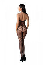 Бодістокінг з плетінням на животику Passion BS100 One Size, black, декоративний 