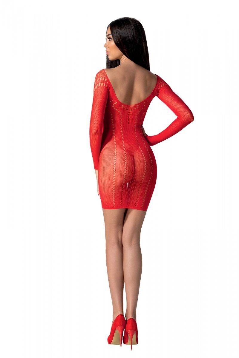 Passion (Польща) Напівпрозора мінісукня Passion BS101 One Size, red, рукави-мітенки