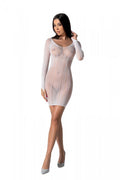 Passion (Польща) Напівпрозора мінісукня Passion BS101 One Size, white, рукава-мітенки