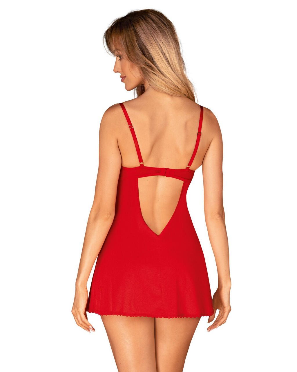 Obsessive (Польща) Пеньюар Obsessive Ingridia chemise & thong XS/S, червоний, сорочка, стрінги