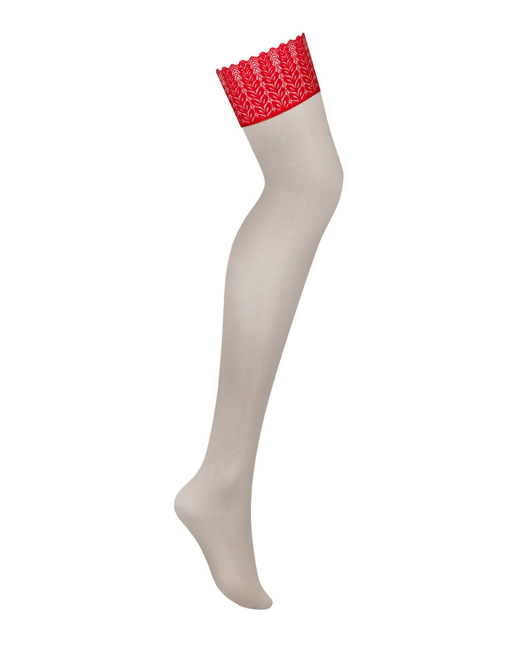Obsessive (Польща) Панчохи Obsessive Ingridia stockings M/L, бежеві з червоною резинкою