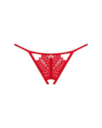 Трусики з доступом Obsessive Ingridia crotchless thong XS/S, червоні