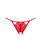 Трусики з доступом Obsessive Ingridia crotchless thong XL/2XL, червоні