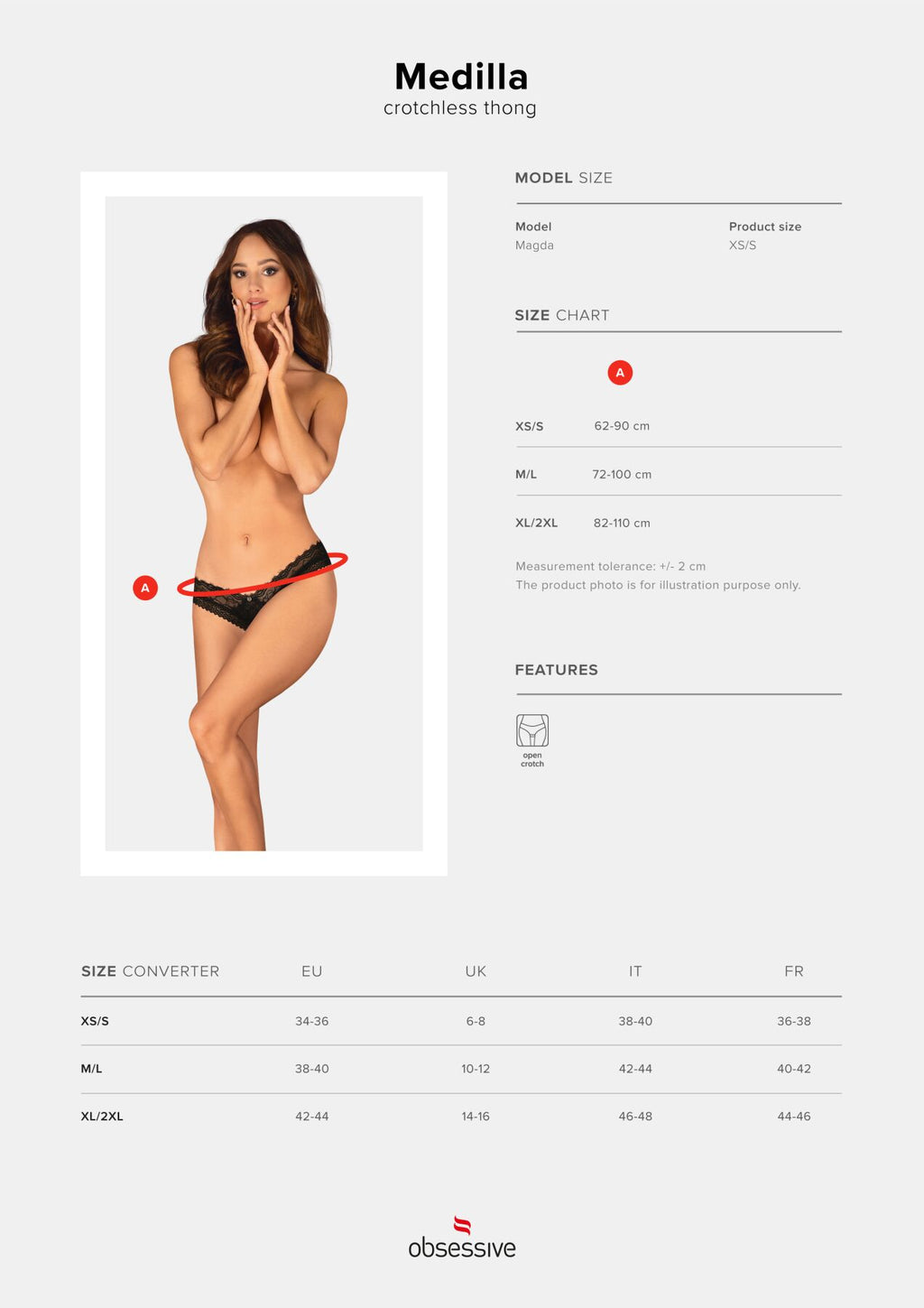 Obsessive (Польща) Трусики Obsessive Medilla crotchless thong M/L