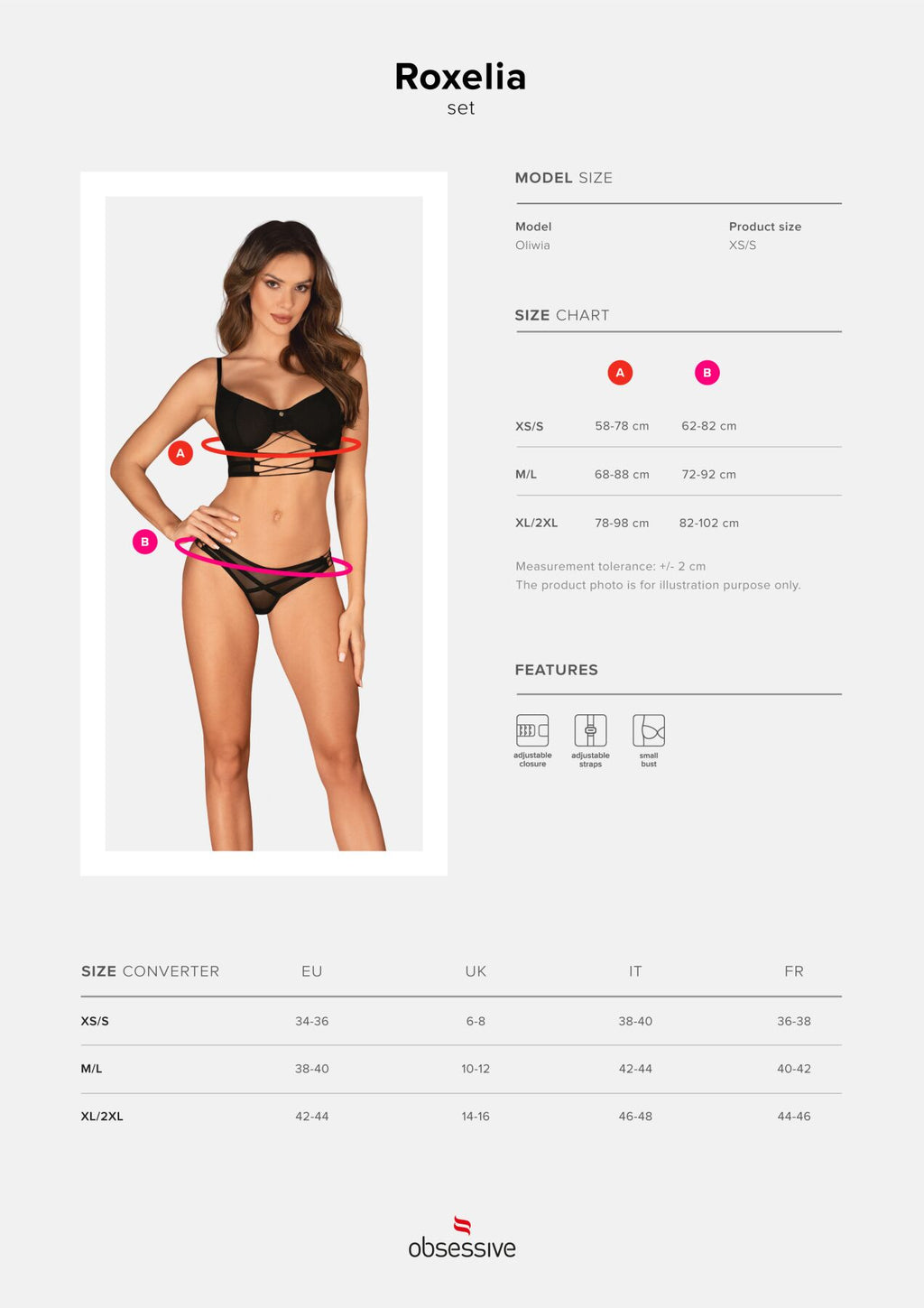 Obsessive (Польща) Комплект Obsessive Roxelia 2-pcs set M/L