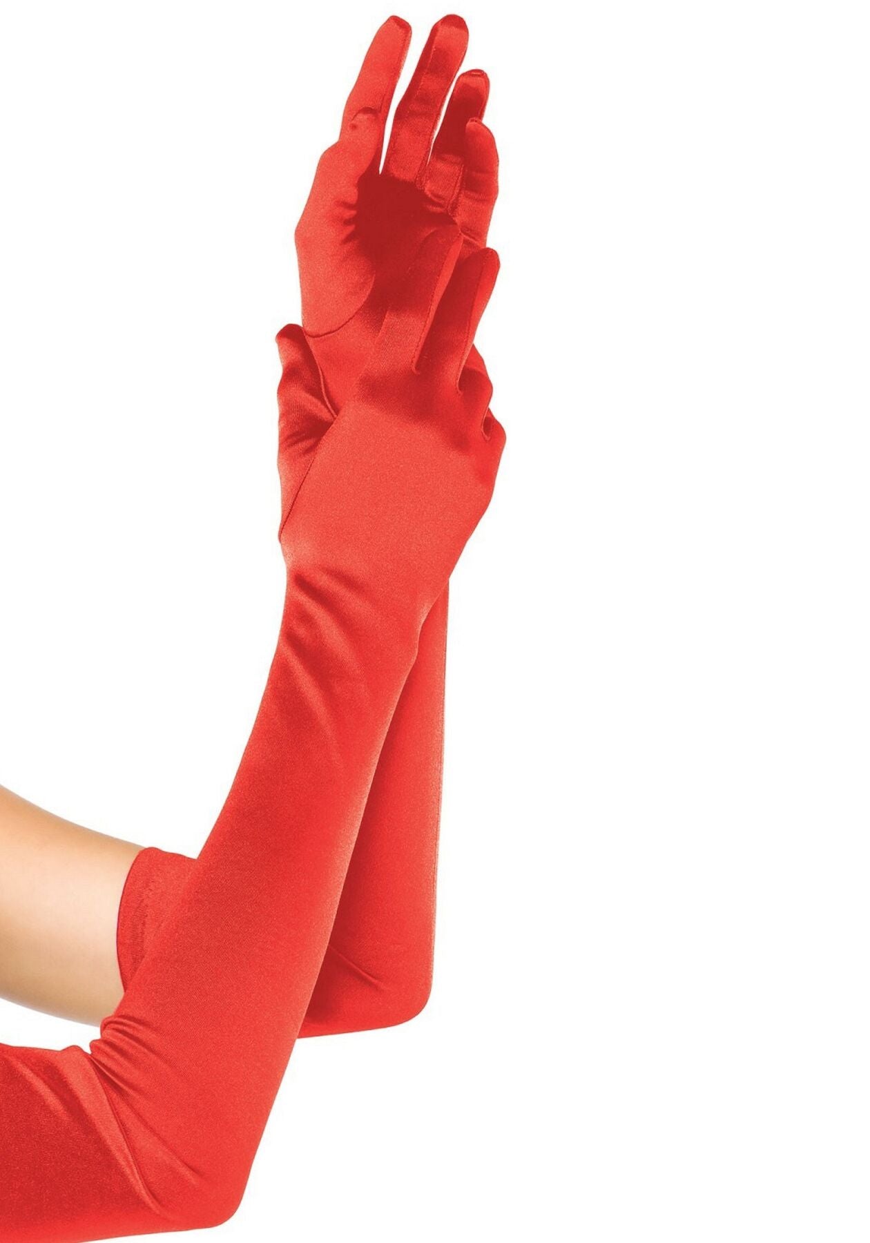 Leg Avenue (США) Довгі атласні рукавички Leg Avenue Extra Long Satin Gloves, One Size, червоні