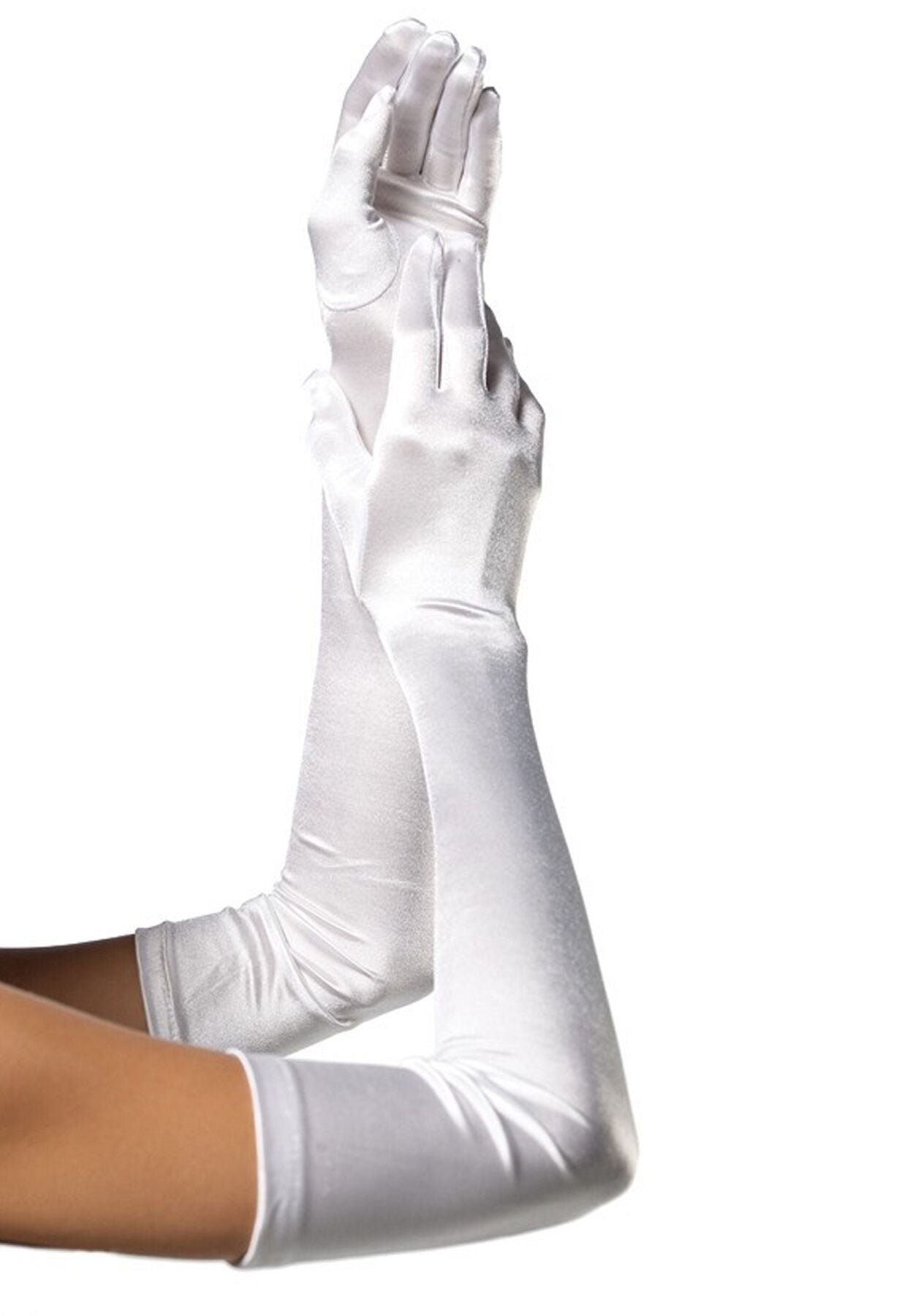 Leg Avenue (США) Довгі атласні рукавички Leg Avenue Extra Long Satin Gloves, One Size, білі