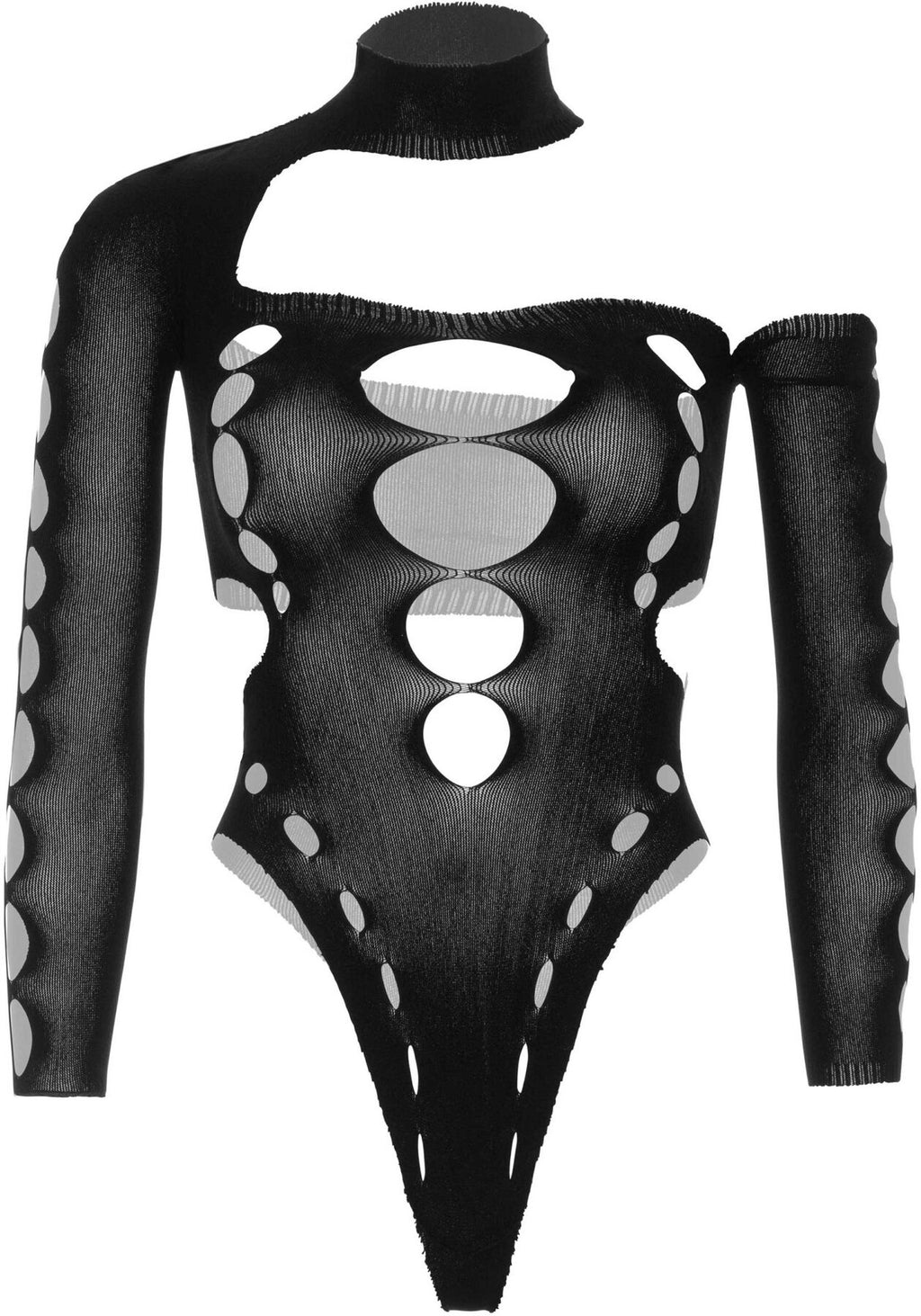 Leg Avenue (США) Безшовне боді на одне плече Leg Avenue Seamless thong back bodysuit, One Size, чорне