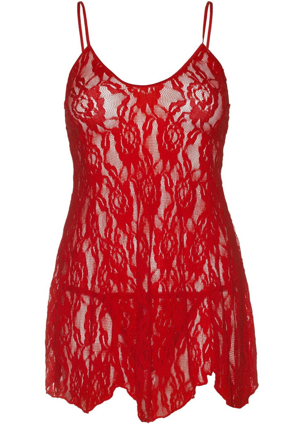 Leg Avenue (США) Сорочка бебі-дол Leg Avenue Rose Lace Flair Chemise Red, One Size