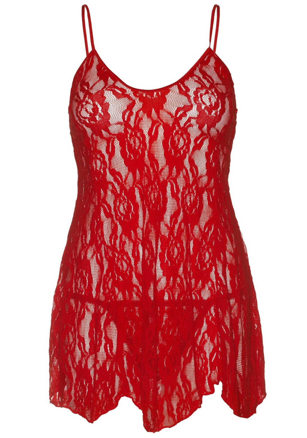 Leg Avenue (США) Сорочка бебі-дол Leg Avenue Rose Lace Flair Chemise Red, Queen Size