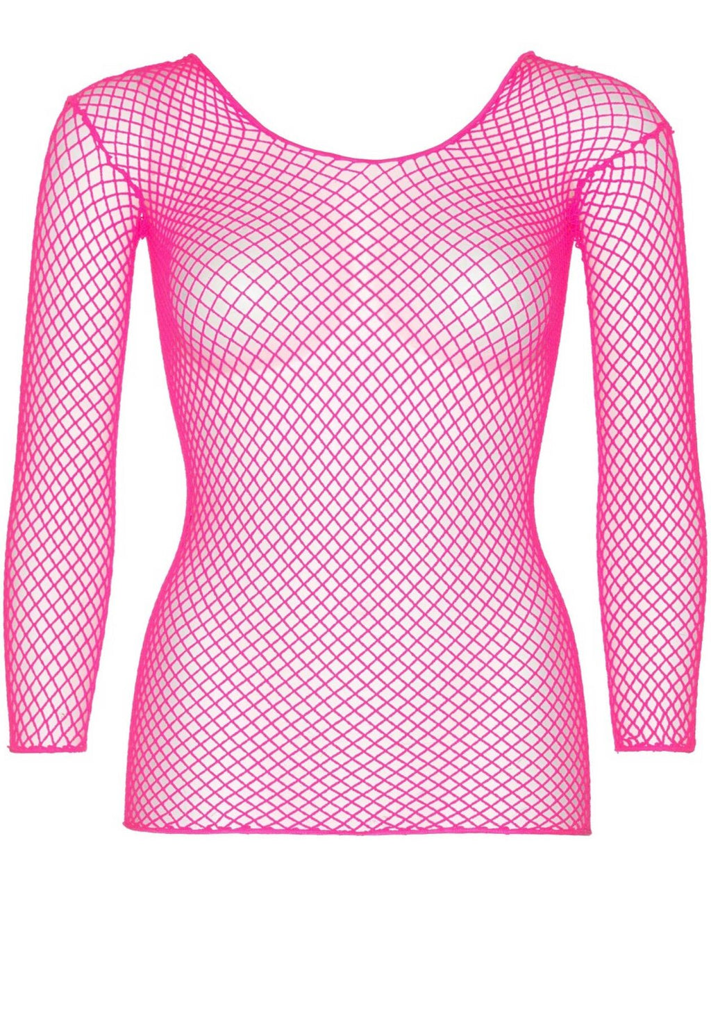 Leg Avenue (США) Сітчастий топ Leg Avenue Long Sleeves T-Shirts Neon Pink, One Size