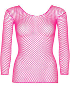 Сітчастий топ Leg Avenue Long Sleeves T-Shirts Neon Pink, One Size