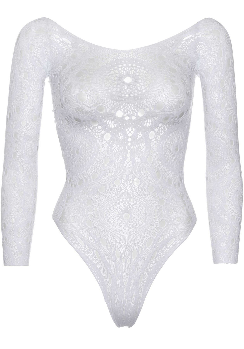 Leg Avenue (США) Еротичне боді-бодістокінг Leg Avenue Snap crotch thong back teddy White S/M