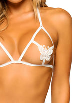 Еротичний комплект з відкритою чашкою Leg Avenue Open cup bra and pearl panty One Size