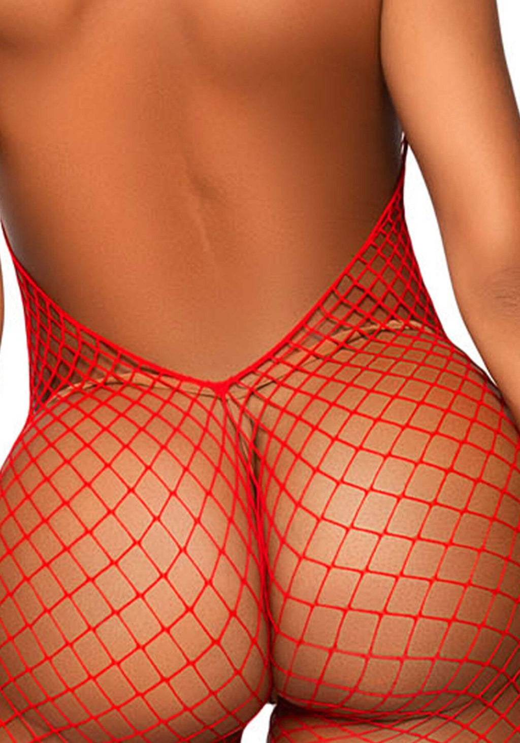 Leg Avenue (США) Еротичний сітчастий бодістокінг Leg Avenue Racer neck bodystocking Red