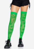 Leg Avenue (США) Панчохи з малюнком Leg Avenue 420 Net thigh highs Green