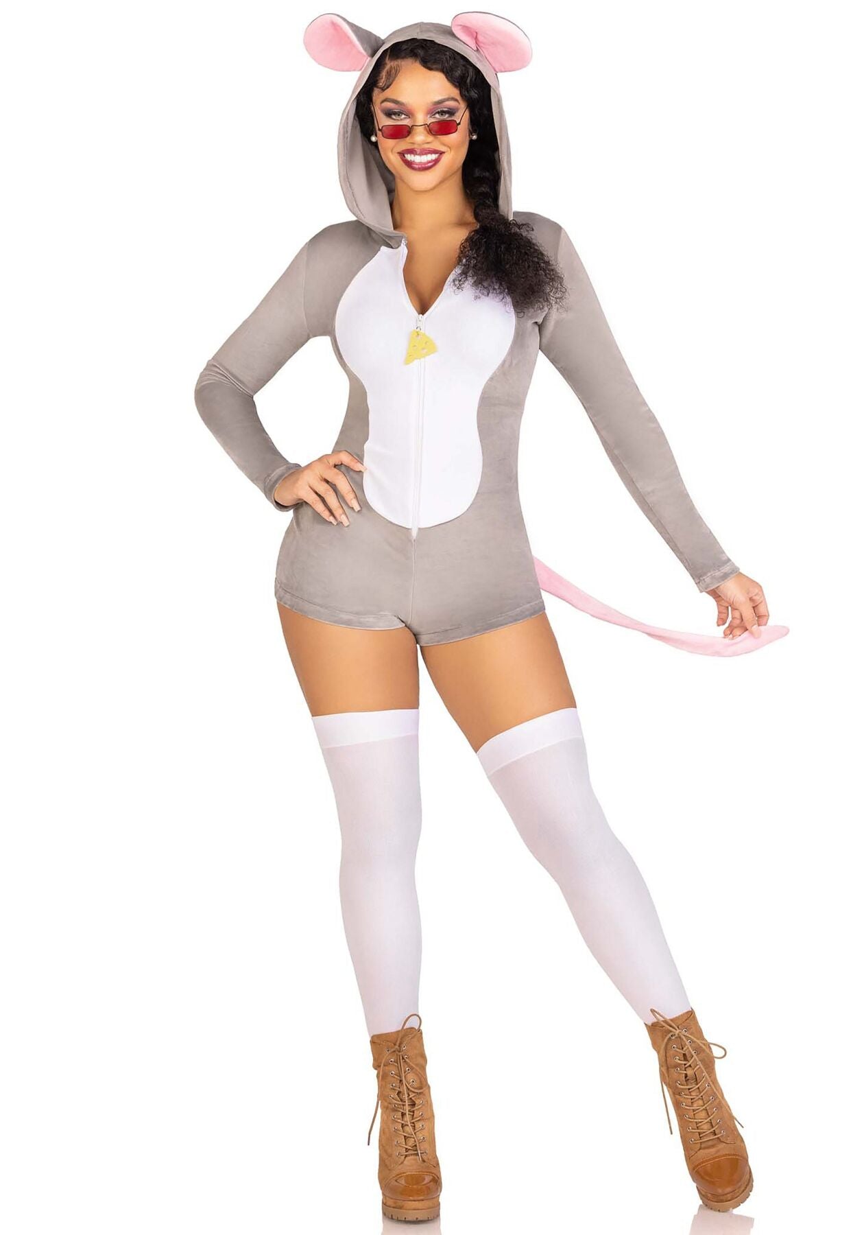 Leg Avenue (США) Комбінезон-костюм миші Leg Avenue Comfy Mouse XS, з капюшоном