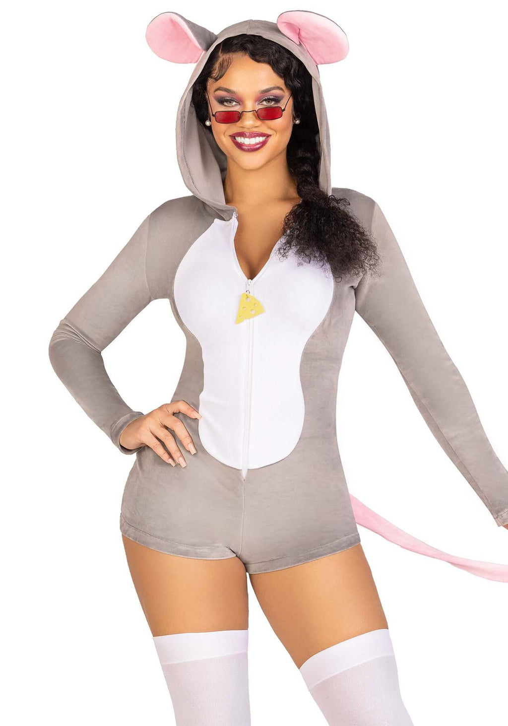 Leg Avenue (США) Комбінезон-костюм миші Leg Avenue Comfy Mouse L, з капюшоном