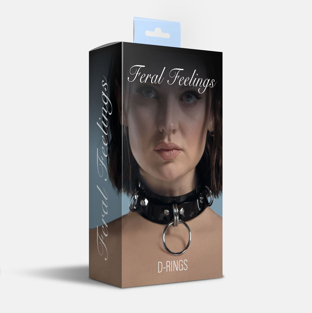 Feral Feelings (Україна) Нашийник для фіксації Feral Feelings - D-Rings Black